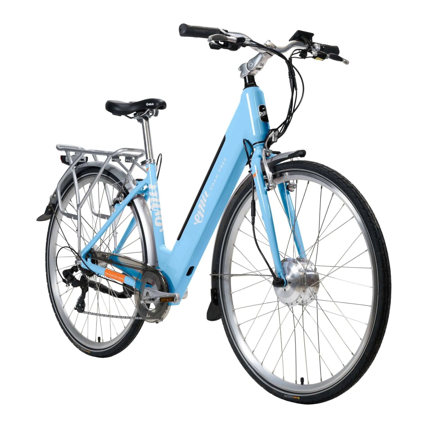 Product shot of the Emu Roam Step Through model in Emu Blue, shown at a slight angle.