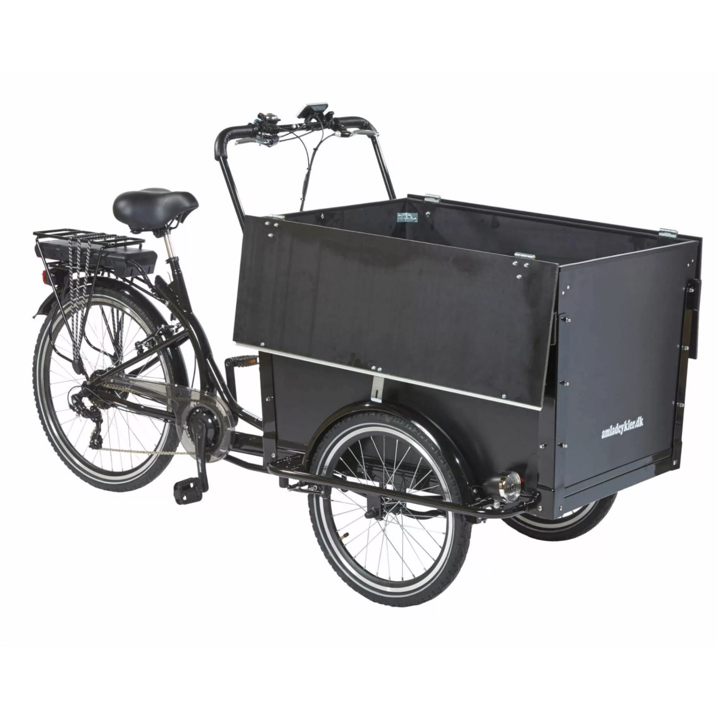 Shot of the Amcargobikes Curve Workman 2 model in black.