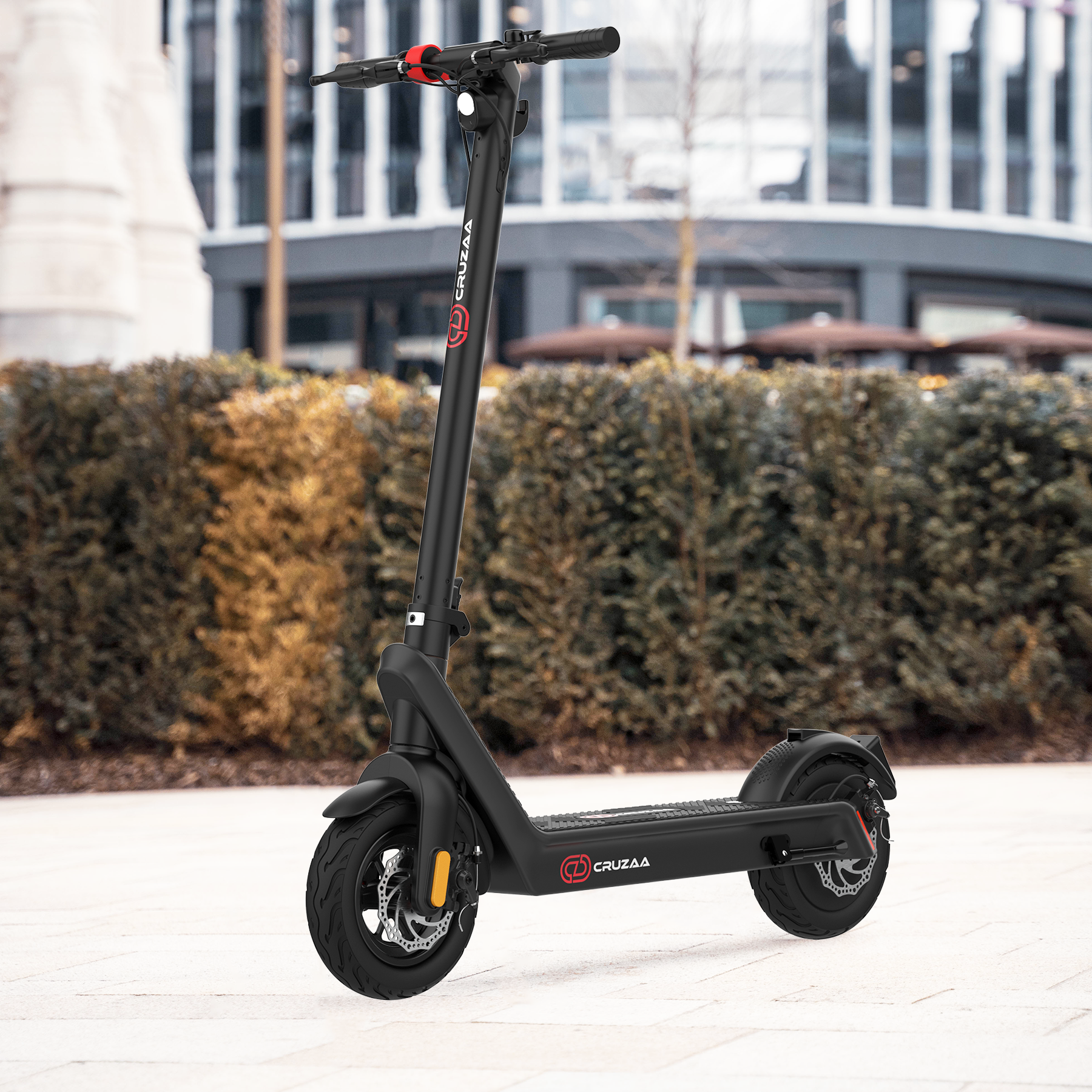 The Commuta Pro Max - Standing outside in an urban setting. 