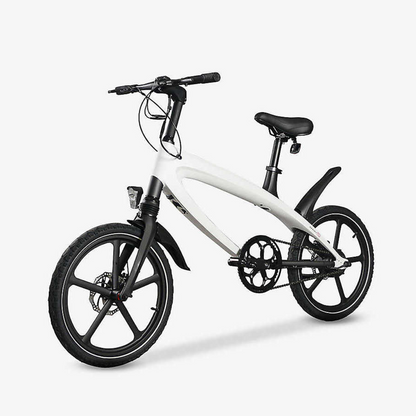 A side view of the Cruzaa E-Bike in Racing White.